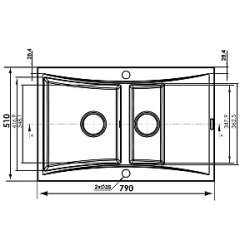 Zlewozmywak Pyramis SOFTLINE 1 1/2B 1D czarny 79x51